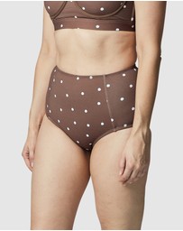 UNE PIECE - Textured Never Say Never High-Waisted Bikini Bottom