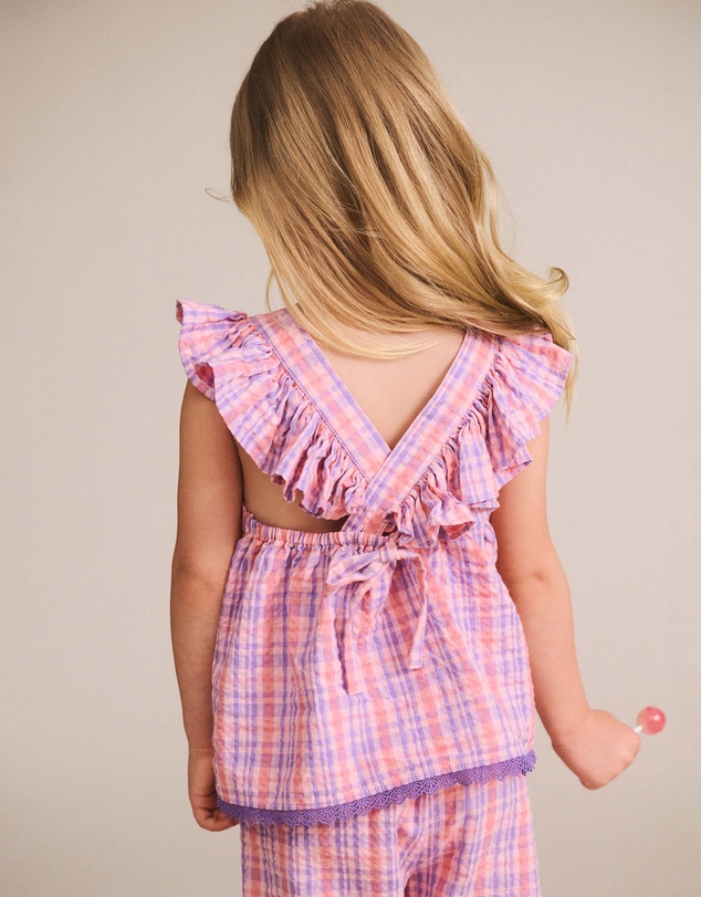 Huxbaby - Tropical Check Tie Top - Babies-Kids