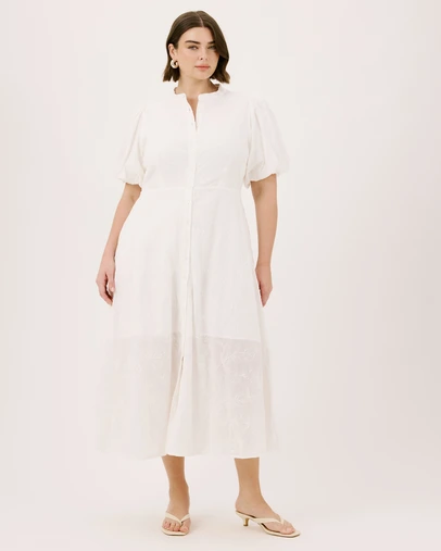 Atmos&Here Curvy - Pippa Puff Sleeve Midi Dress