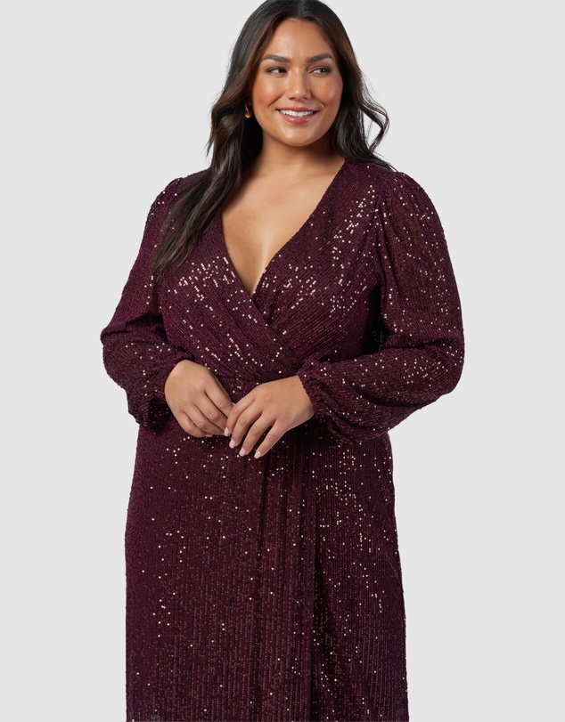 Pink Dusk by Curve Project - All I Want Sequin Maxi Dress