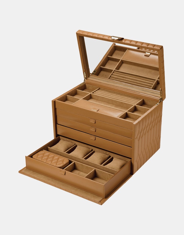 Wolf - WOLF Lauren Extra Large jewellery Box Caramel