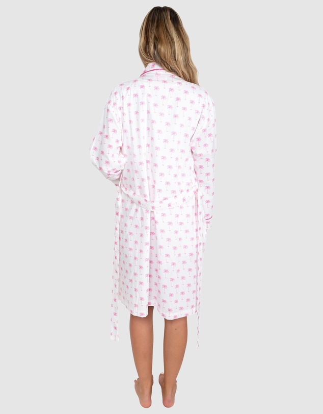 Sant And Abel - Women's Pink Palm Tree Robe