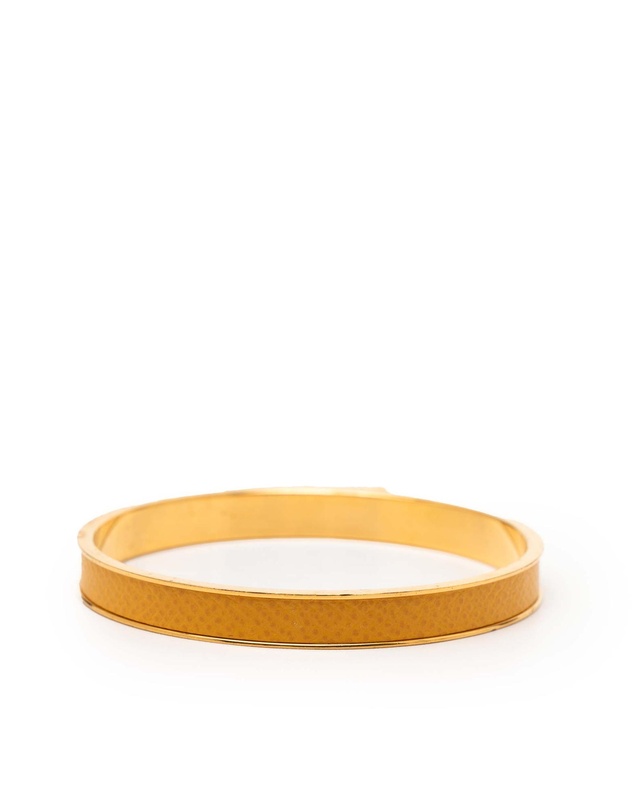 Pre-Loved by Azura Reborn - Pre-Loved Gold Plated Epsom Kelly Cadena Lock Bangle Bracelet