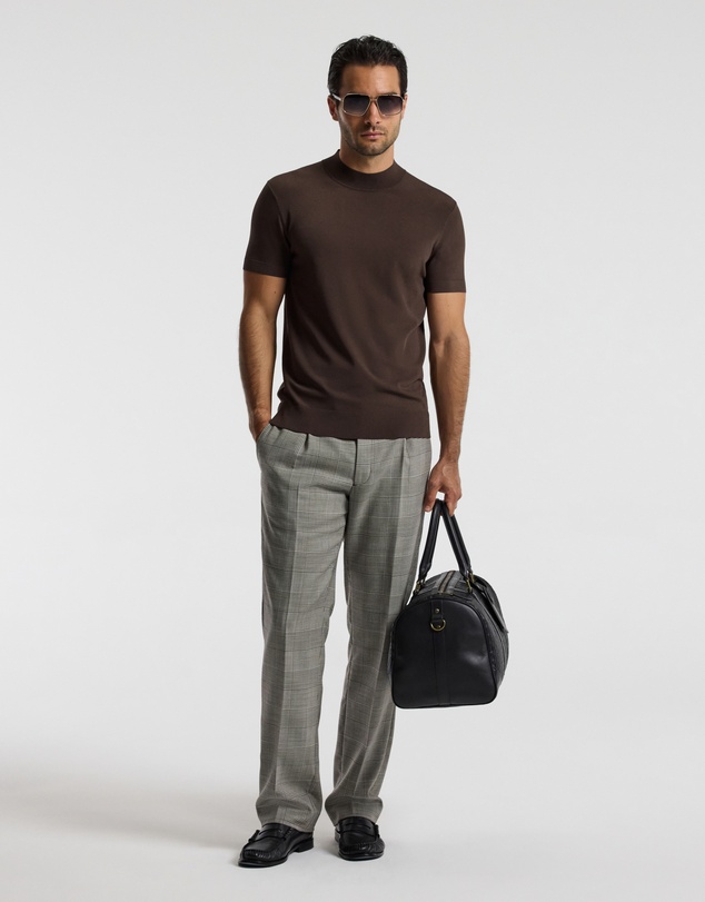 Calibre - Tailored Check Wool Pants Mocha
