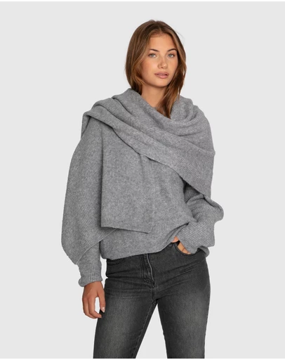 Belle & Bloom - Wrap Me Up Scarf Sweater