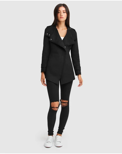Belle & Bloom - Bad Girl Wool Blend Moto Coat