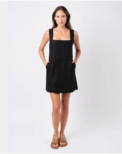 UNE PIECE - Square Neck Linen Midi Dress