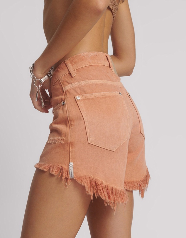 ONE TEASPOON - Bonitas High Waist Denim Shorts - Malta Orange