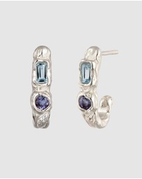 Haze & Glory - ICONIC EXCLUSIVE - Earrings Stud Topaz Iolite Gemstone 925 Sterling Silver