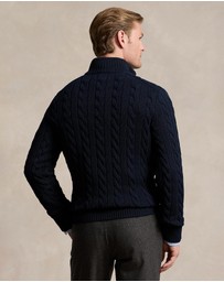 Polo Ralph Lauren - ICONIC EXCLUSIVE - Cable-Knit Cotton Quarter-Zip Sweater