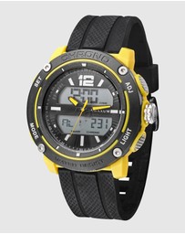 Maxum - CONQUEST Black and Yellow Analogue and Digital Watch