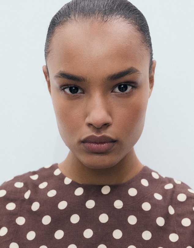 M.N.G - Romeo Polka-Dot Linen Crop Top