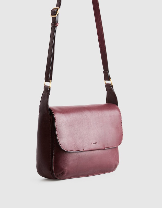 Evity - Sofia Leather Flap Crossbody Bag