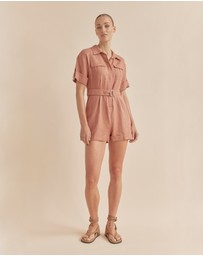 Amelius - Surreal Linen Playsuit