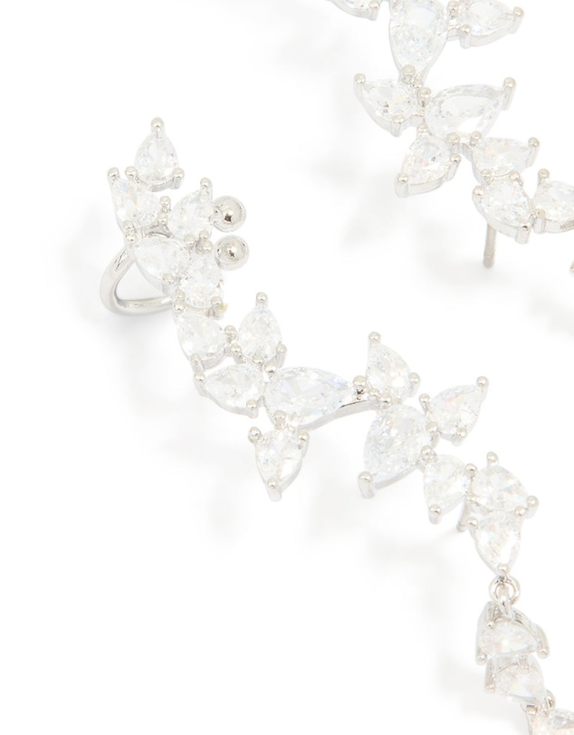 Lovisa - Silver Cubic Zirconia Crawler Stud Earrings