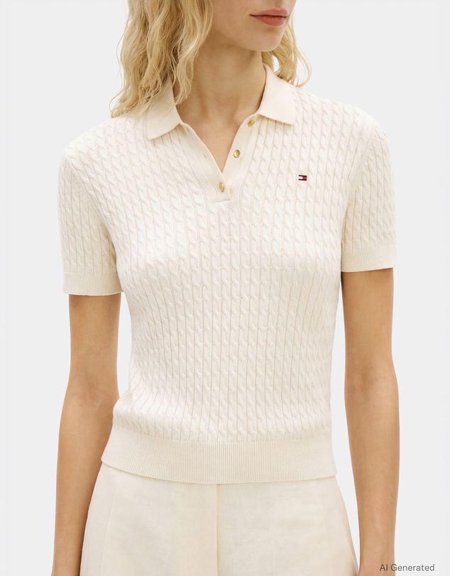 Tommy Hilfiger - Cable Knit Polo SS Jumper