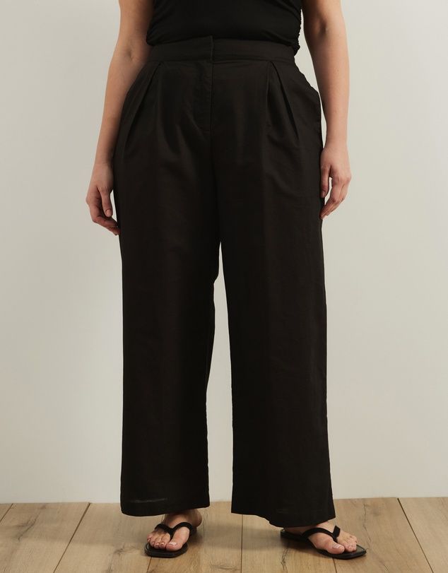 Atmos&Here Curvy - Clara Cotton Linen Tailored Pants