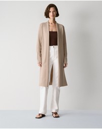 Trenery - Merino Longline Cardigan in Biscuit