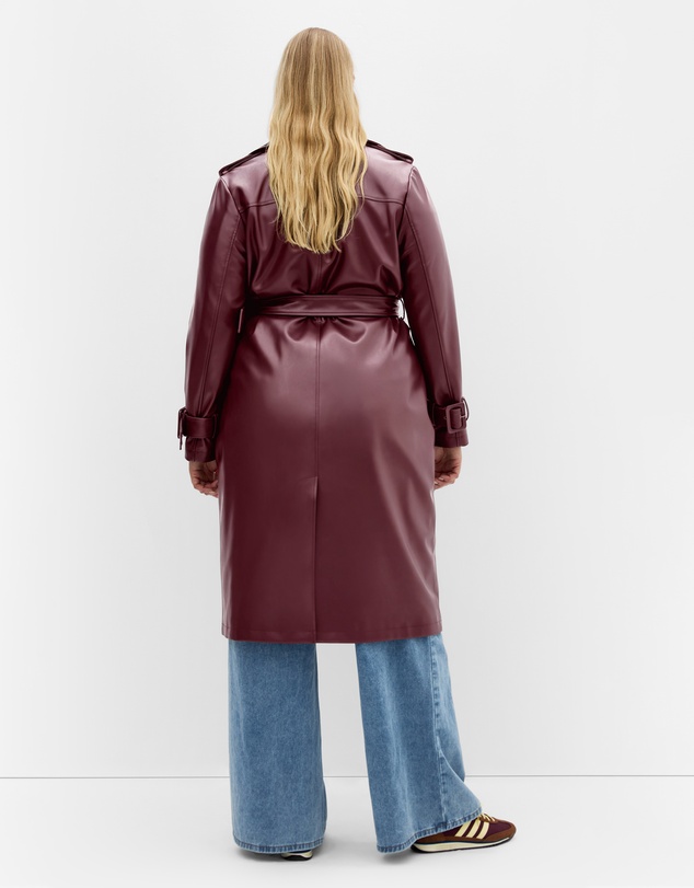 City Chic - Tori Faux Leather Trench