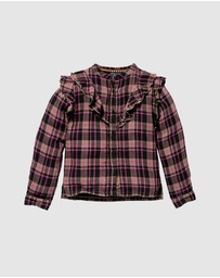 Quapi - Katinka Long Sleeve Check Blouse - Kids-Teens