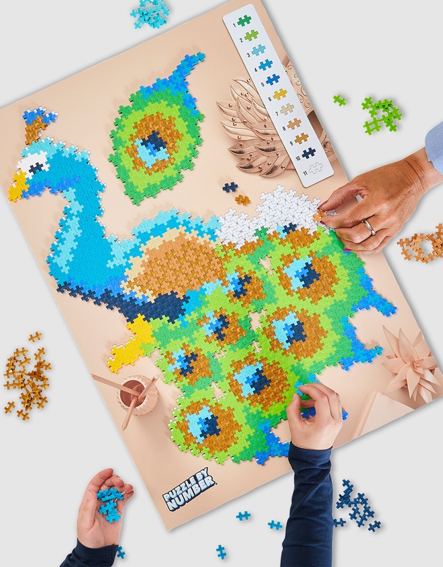 Plus Plus - Puzzle by Number - Peacock 800pcs