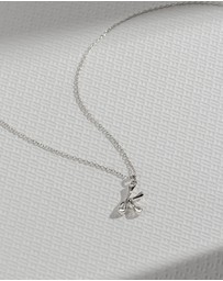 Wanderlust + Co - Alphabet Bubble Silver Necklace - Letter K