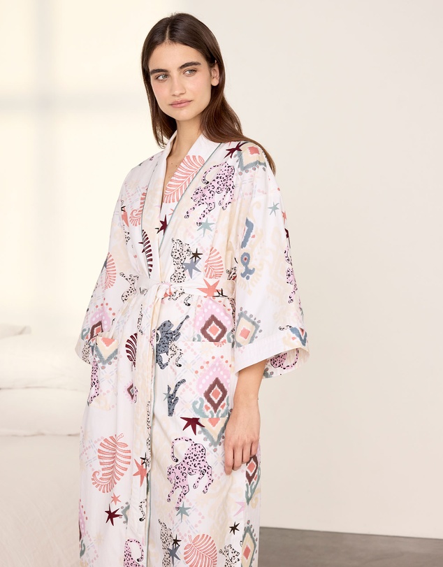 Chelsea Peers - Cotton Poplin Ikat Longline Kimono