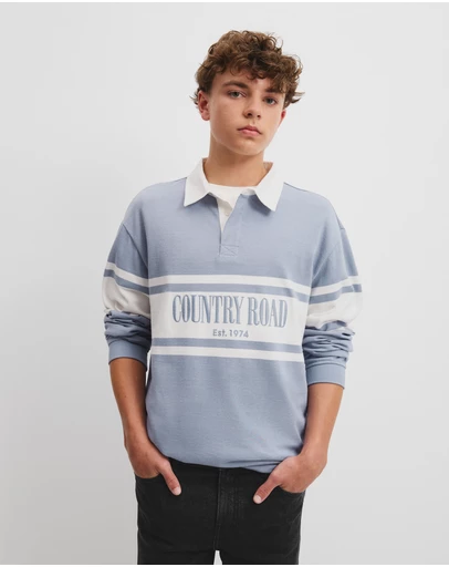 Country Road - Teen Australian Cotton Panelled Rugby Shirt