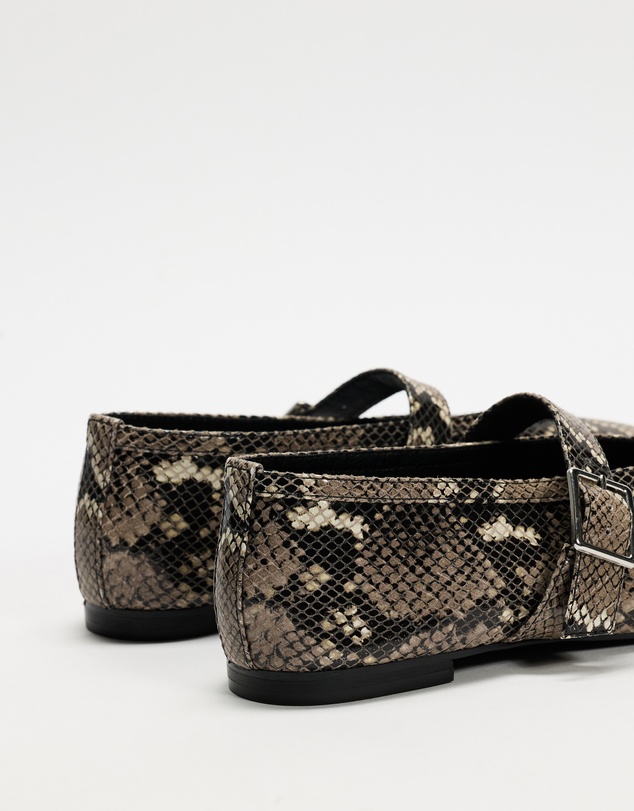 Atmos&Here - Riley Snakeskin Leather Ballet Flats