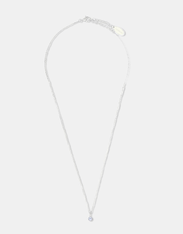 Georgini - Natural Aquamarine And Diamond March Silver Pendant