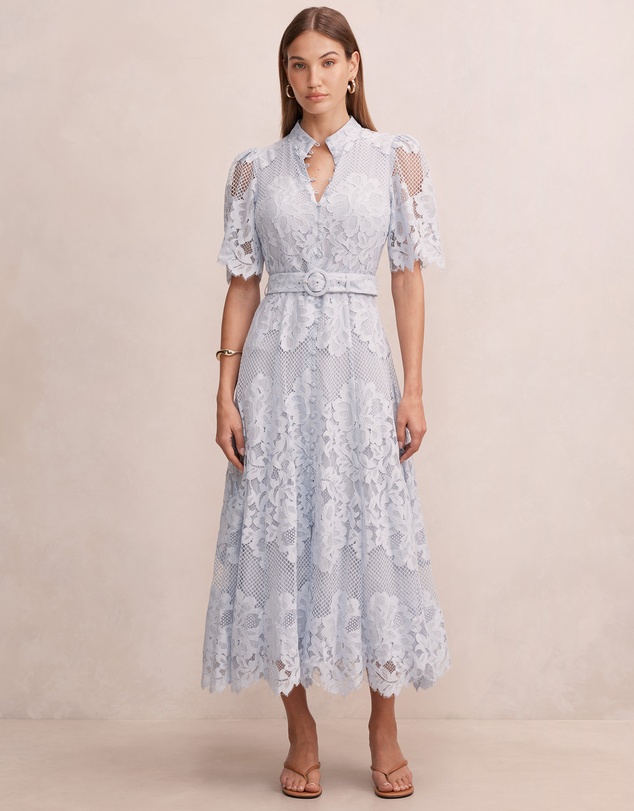 Forever New - Liberty Flutter Sleeves Lace Midi Dress