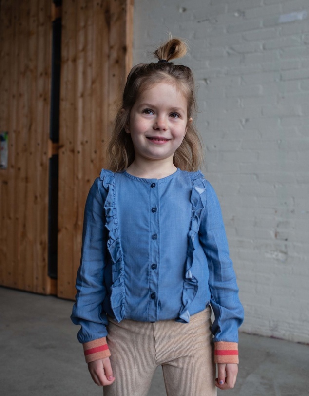 Quapi - Karin Long Sleeve Ruffle Blouse - Kids-Teens