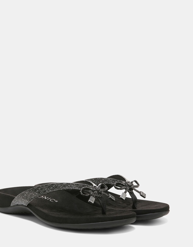 Vionic - Bella Toe Post Sandal - Black Lizard
