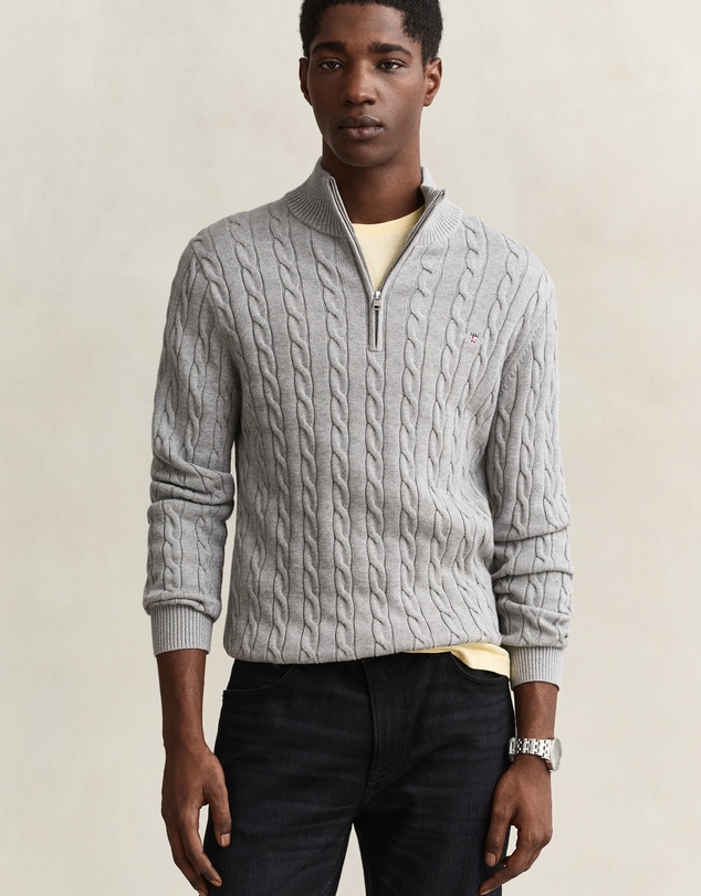 Gant - Cotton Cable Half-Zip Knit