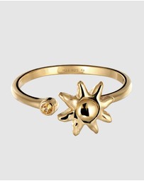 Elli Jewelry - Sunburst Ring in Gold-Plated 925 Sterling Silver
