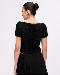 Minima Esenciales - Saffron Jersey Ruched Top