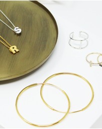 Elli Jewelry - Earrings Creoles Basic Minimal Trend Blogger in 925 Sterling Silver Gold Plated
