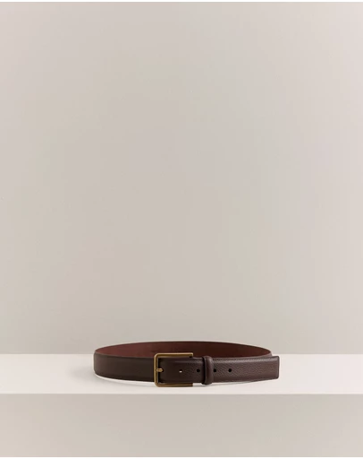 Trenery - Mica Grain-leather Belt in Espresso
