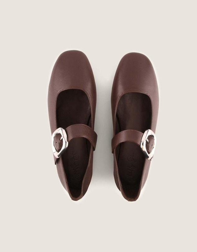 Shelly Shen - Levon Ballet Flats Brown Leather