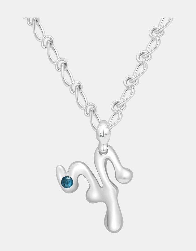 Graedance - Aries Aquamarine Pendant on Eclipse Necklace