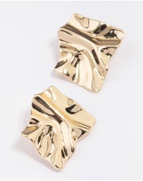 Lovisa - Gold Plated Warped Metal Stud Earrings