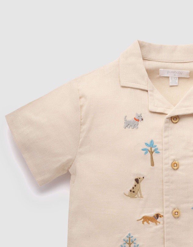 Purebaby - Relaxed Embroidered Shirt-Kids-Babies