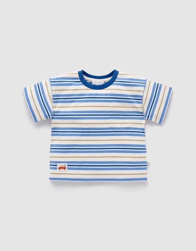 Purebaby - Classic Striped Relaxed Tee- Kids-Babies