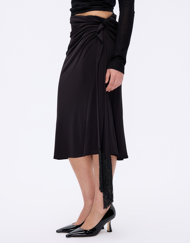 Minima Esenciales - Auden Jersey Fringe Midi Skirt