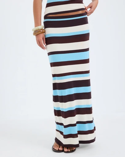 Calli - Andrea Stripe Knit Maxi Skirt