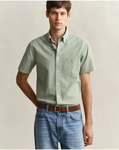 Gant - Classic Poplin Gingham Short Sleeve Shirt