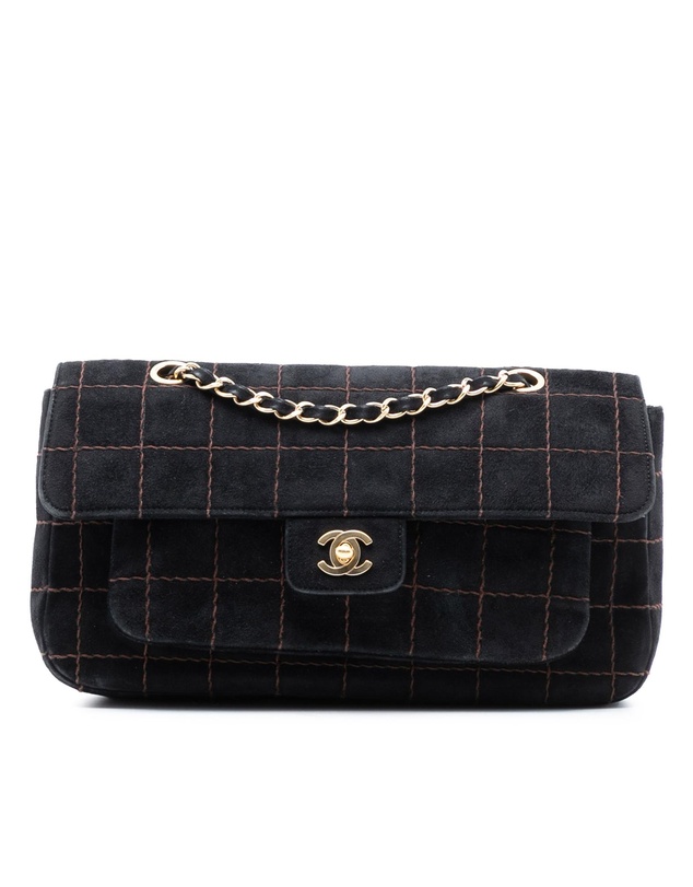 Pre-Loved by Azura Reborn - Pre-Loved CC Choco Bar Suede Stitched Chain Flap