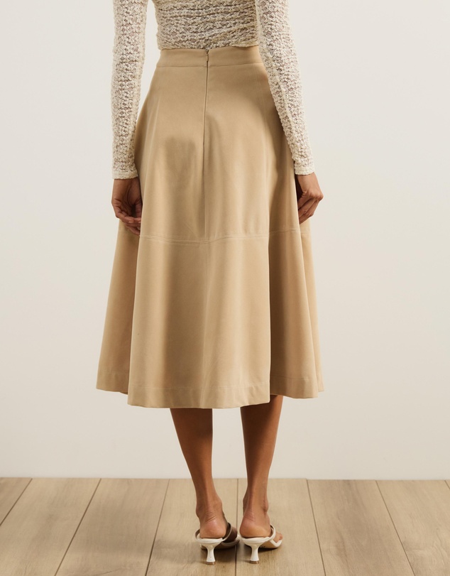 Atmos&Here - Frances Suede Flare Midi Skirt