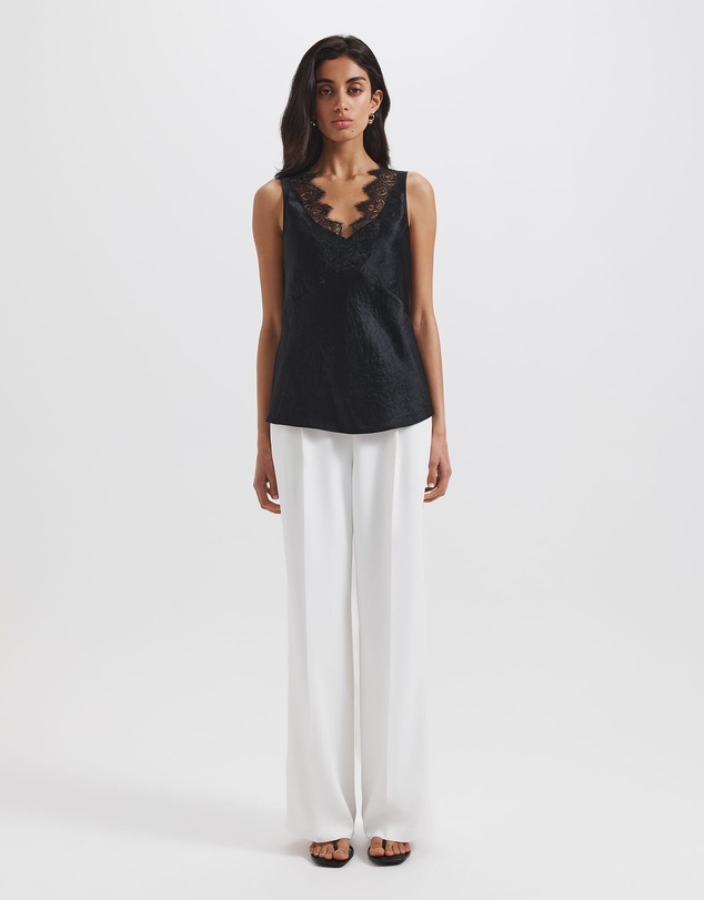 SABA - Ivana Crinkle Lace Detail Tank