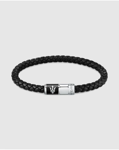 Maserati - Black 21.7cm Recycled Leather Bracelet